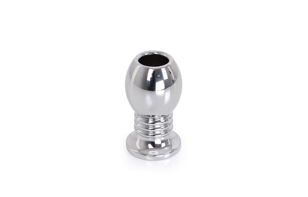 Hohler gerippter Analplug 7 cm – Aluminium & stimulierend