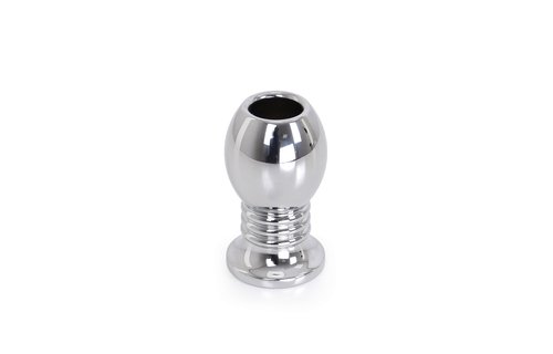 Hohler gerippter Analplug 7 cm – Aluminium & stimulierend