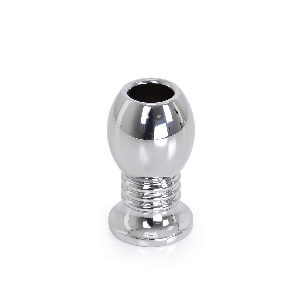 Hollow Ribbed Anal Plug 7 cm – Aluminium & Stimulating