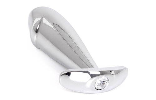 Buttplug Stahlgriff Penis mit Edelstein