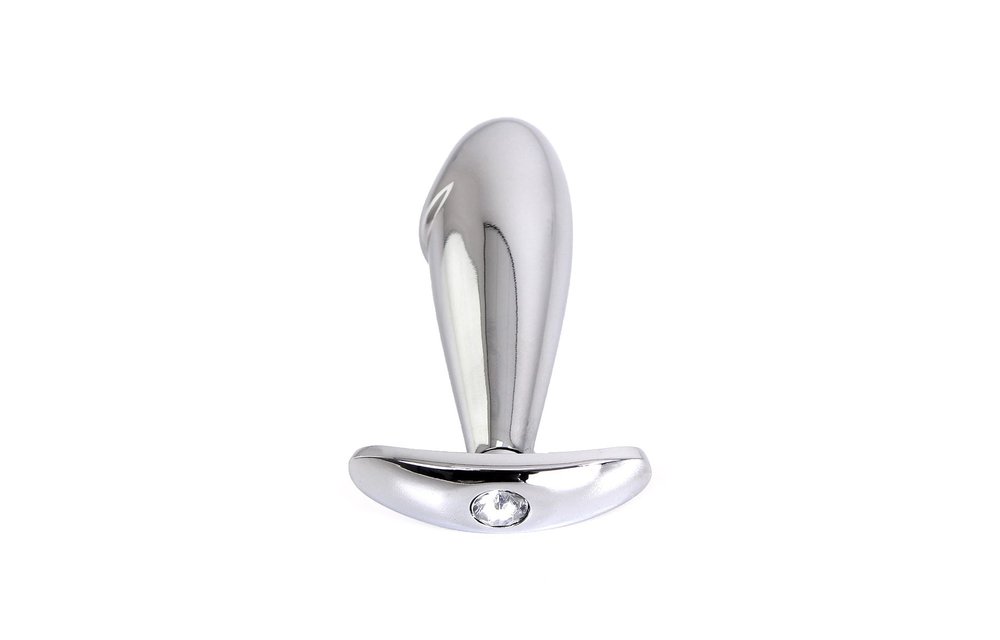 Butt Plug Steel Handle 9 cm with Gemstone – High-gloss Metal