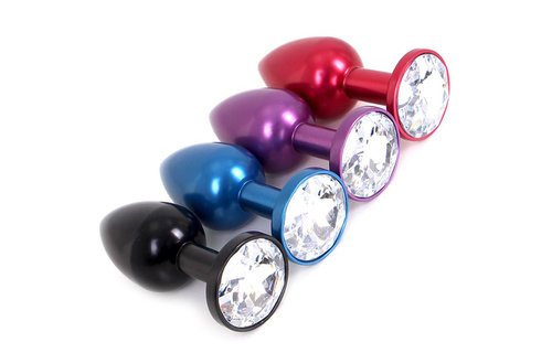 Buttplug Aluminium with Gemstone
