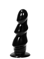 Drievoudige Butt Plug 17 cm - Zwart, Rood & Blauw, Ribbel