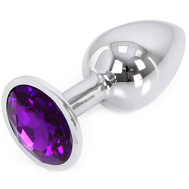 Analplug Aluminium Lila Juwel – 7 bis 9,5 cm lang