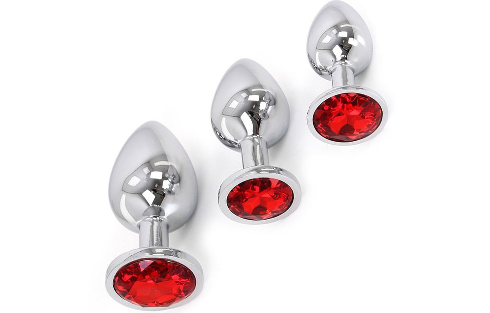 Buttplug Aluminium Rood 7-9,5 cm | Hoogwaardige Juwel