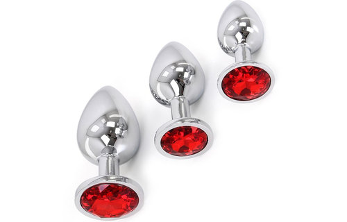 Buttplug Aluminium Rood