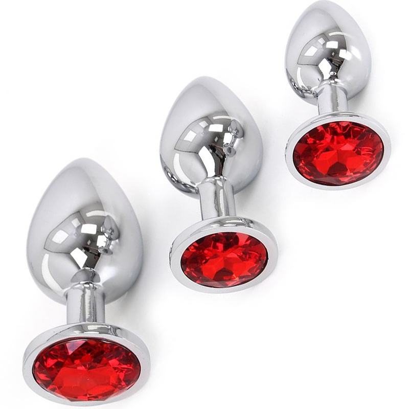 Analplug Aluminium Rot 7-9,5 cm | Hochwertiger Edelstein