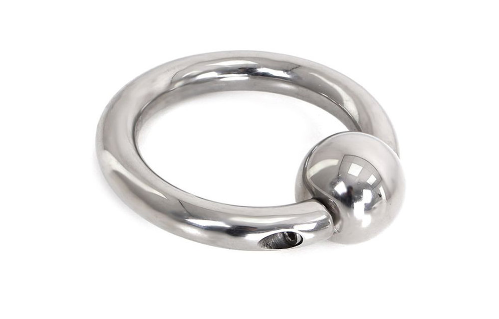 Steel Cock Ring With Ball | Adjustable & Hand-Polished