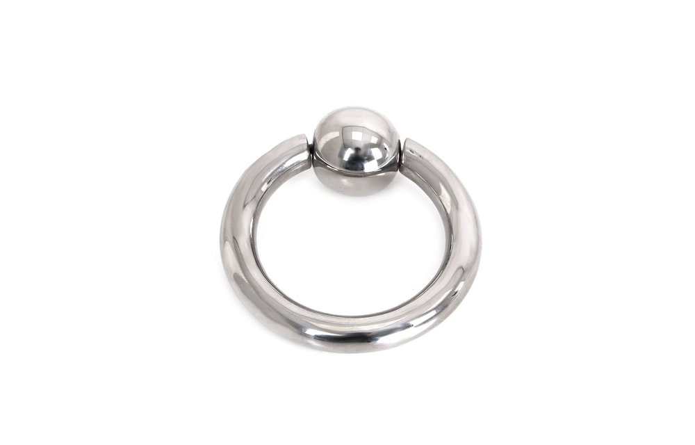 Steel Cock Ring With Ball | Adjustable & Hand-Polished