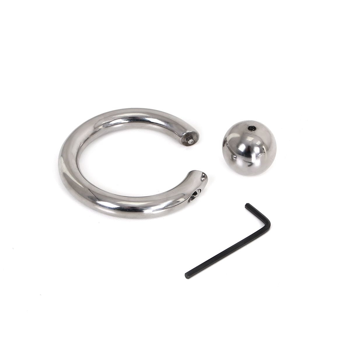Steel Cock Ring With Ball | Adjustable & Hand-Polished