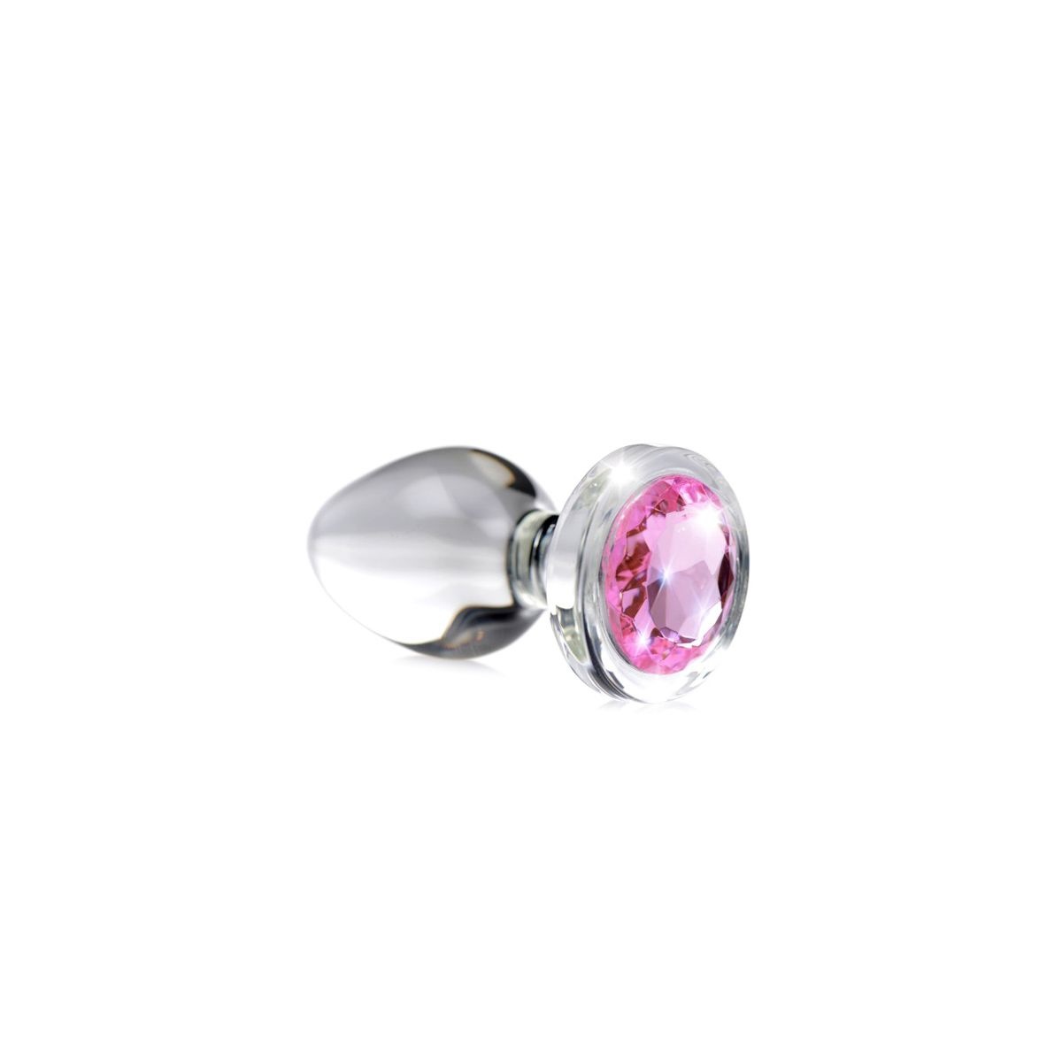 Glass Anal Plug Pink Gem