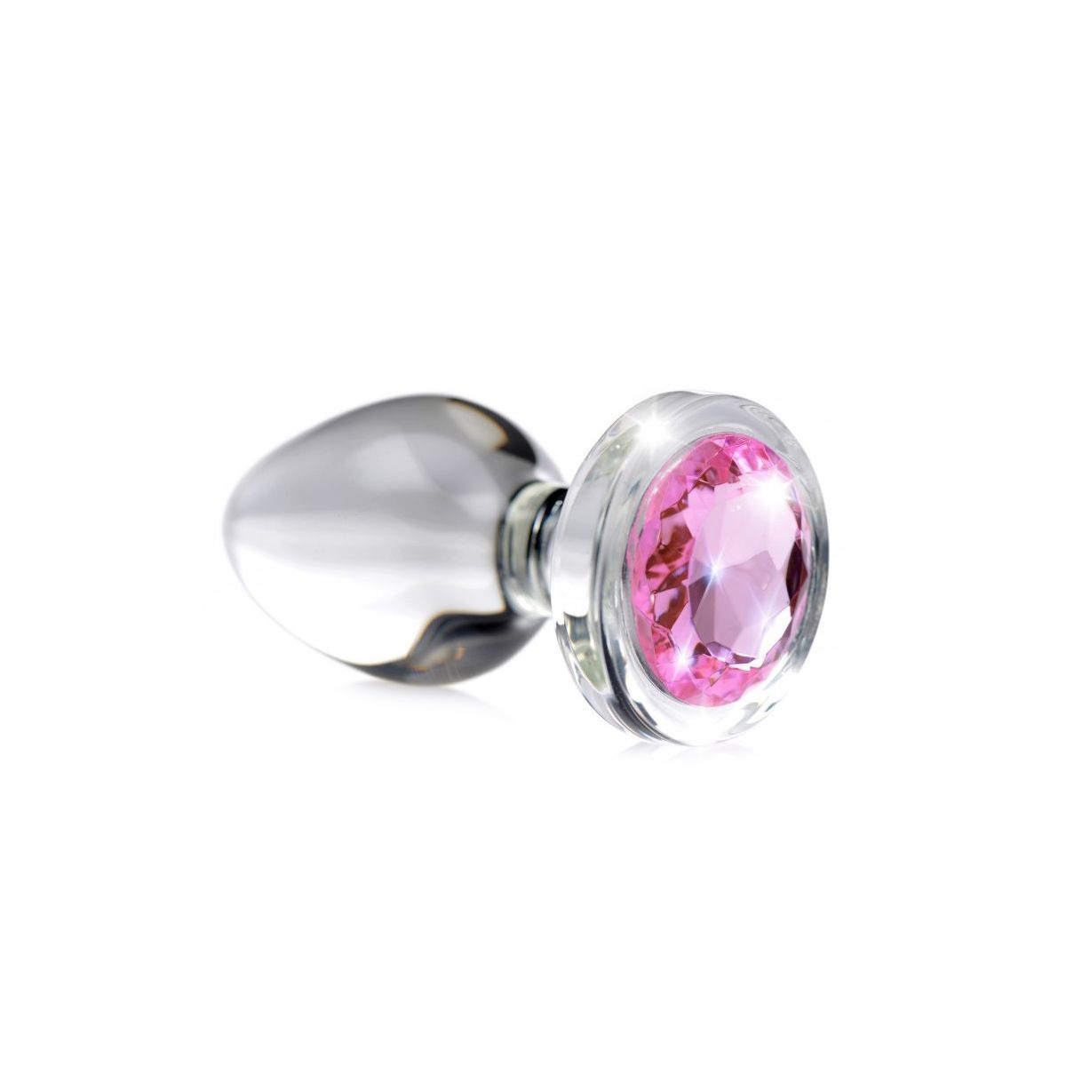 Glas Anal Plug Rosa Edelstein