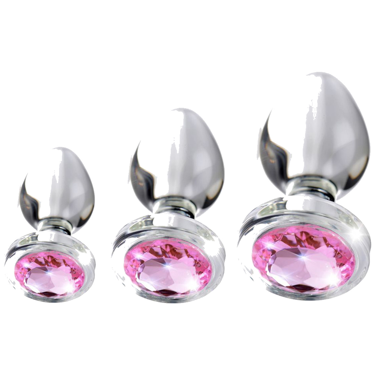 Glazen Anaalplug Roze Juweel