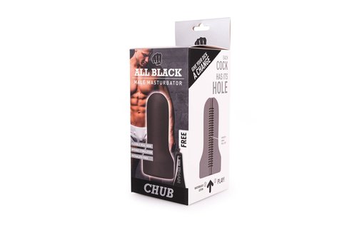 All Black Masturbator Chub – Zachte Grip & Realistisch gevoel
