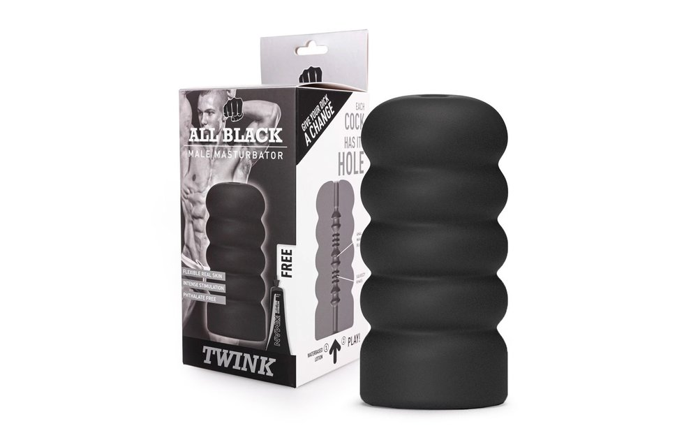 All Black Masturbator Twink 17 cm – Eng & stimulierend
