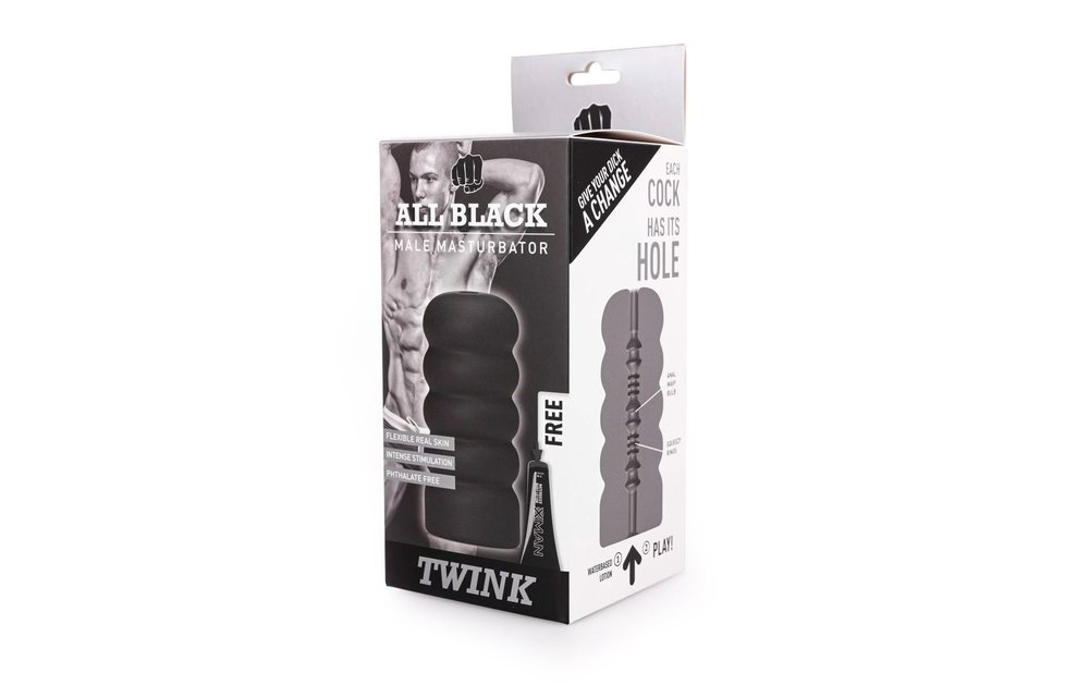 All Black Masturbator Twink 17 cm – Strak & Stimulerend