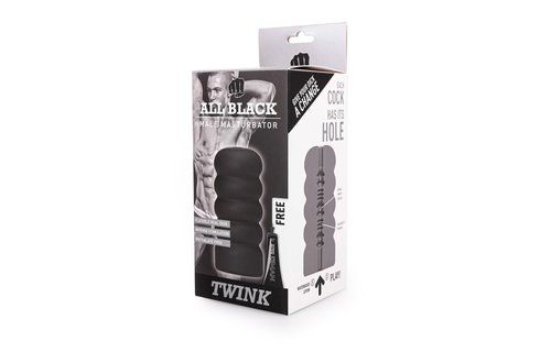 All Black Masturbator Twink 17 cm – Strak & Stimulerend