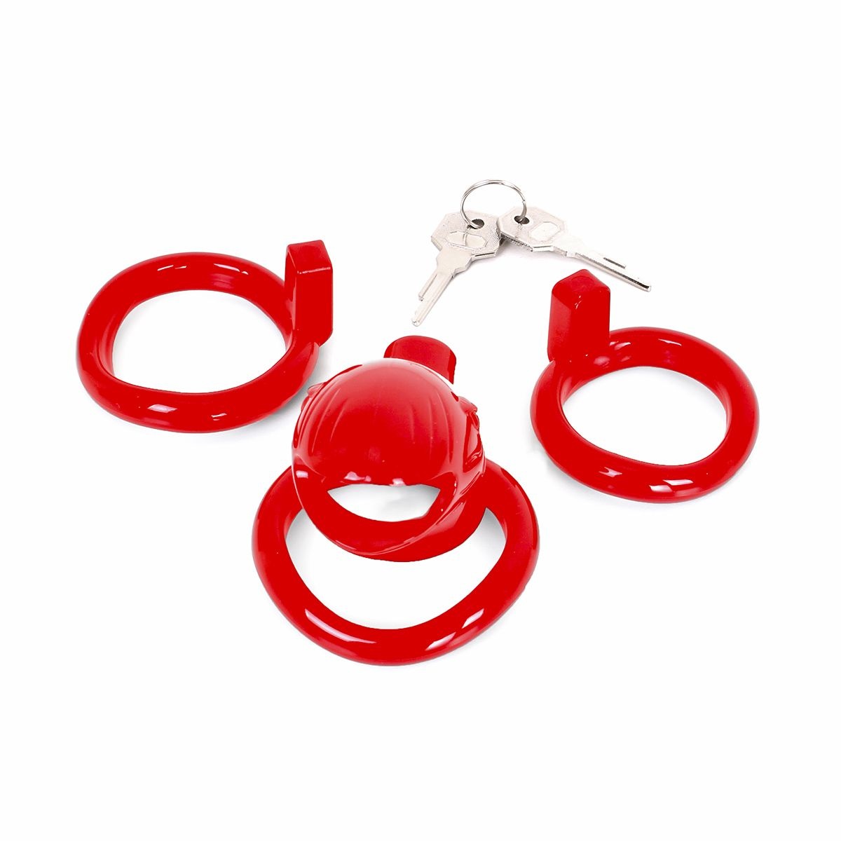 Plastic Kuisheidskooi met 3 Ringen en Metaal Slot - 7.5 cm