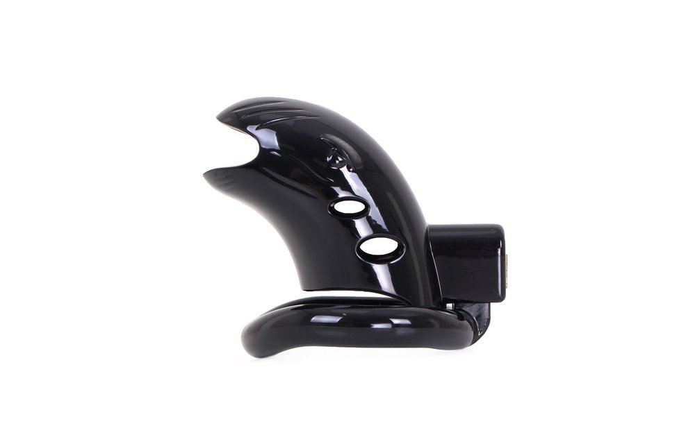 Plastic Chastity Cage with 3 Rings and Metal Lock - 7.5 cm