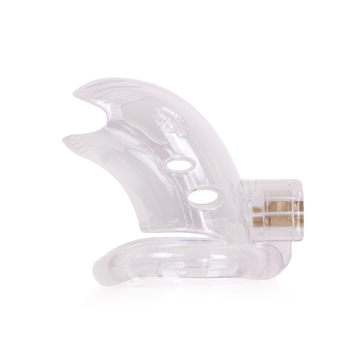 Plastic Chastity Cage with 3 Rings and Metal Lock - 7.5 cm