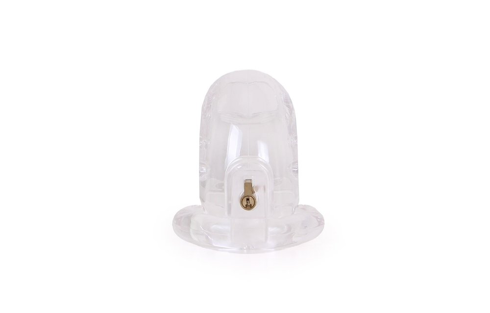 Kunststoff-Keuschheitskäfig mit 3 Ringen und Metallschloss – 7,5 cm