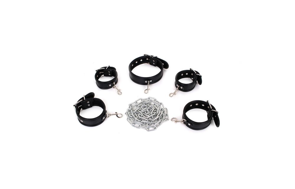 Slavenketting Bondage Set | Handboeien, Enkelboeien & Halsband