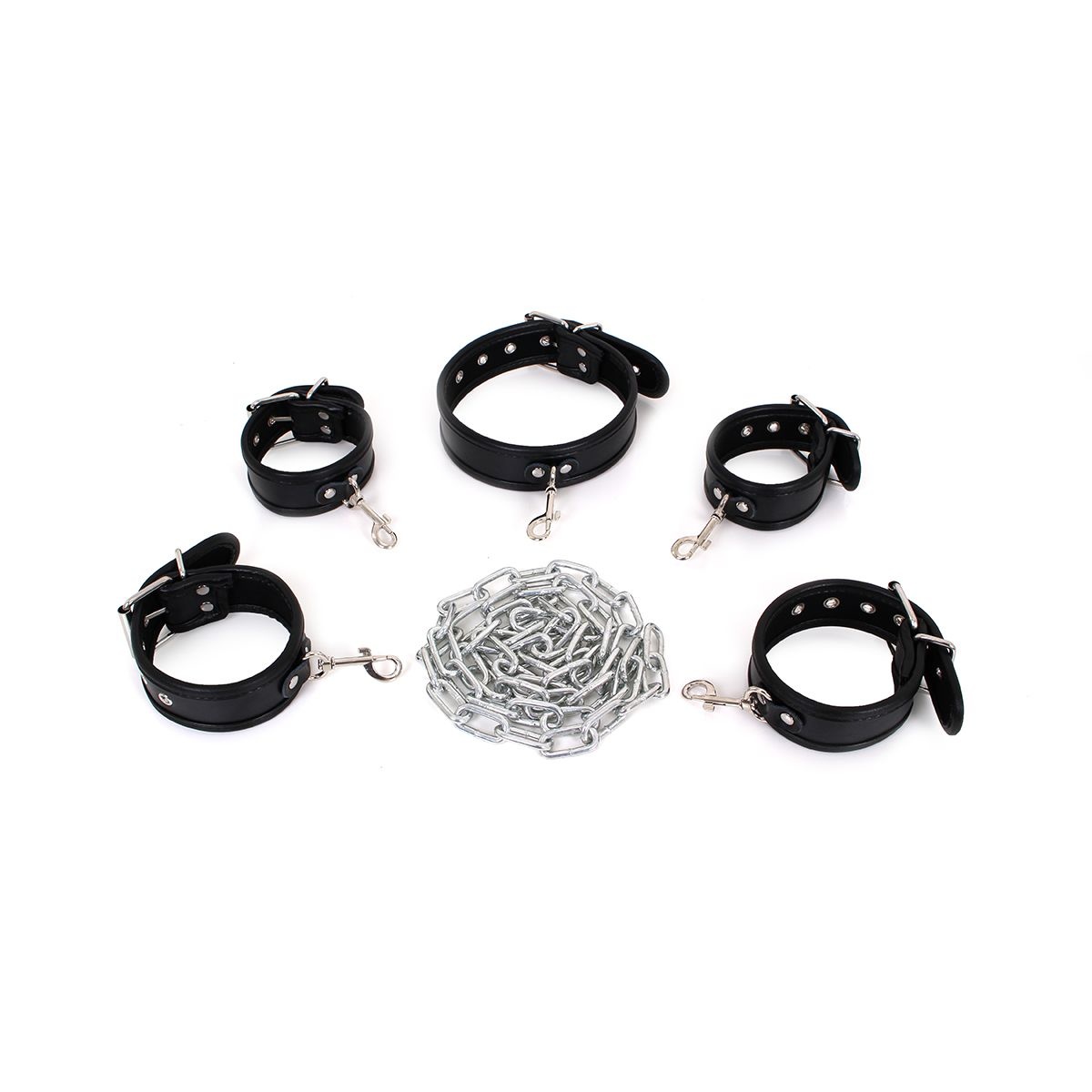 Slave Chain Bondage Set | Handcuffs, Ankle Cuffs & Collar