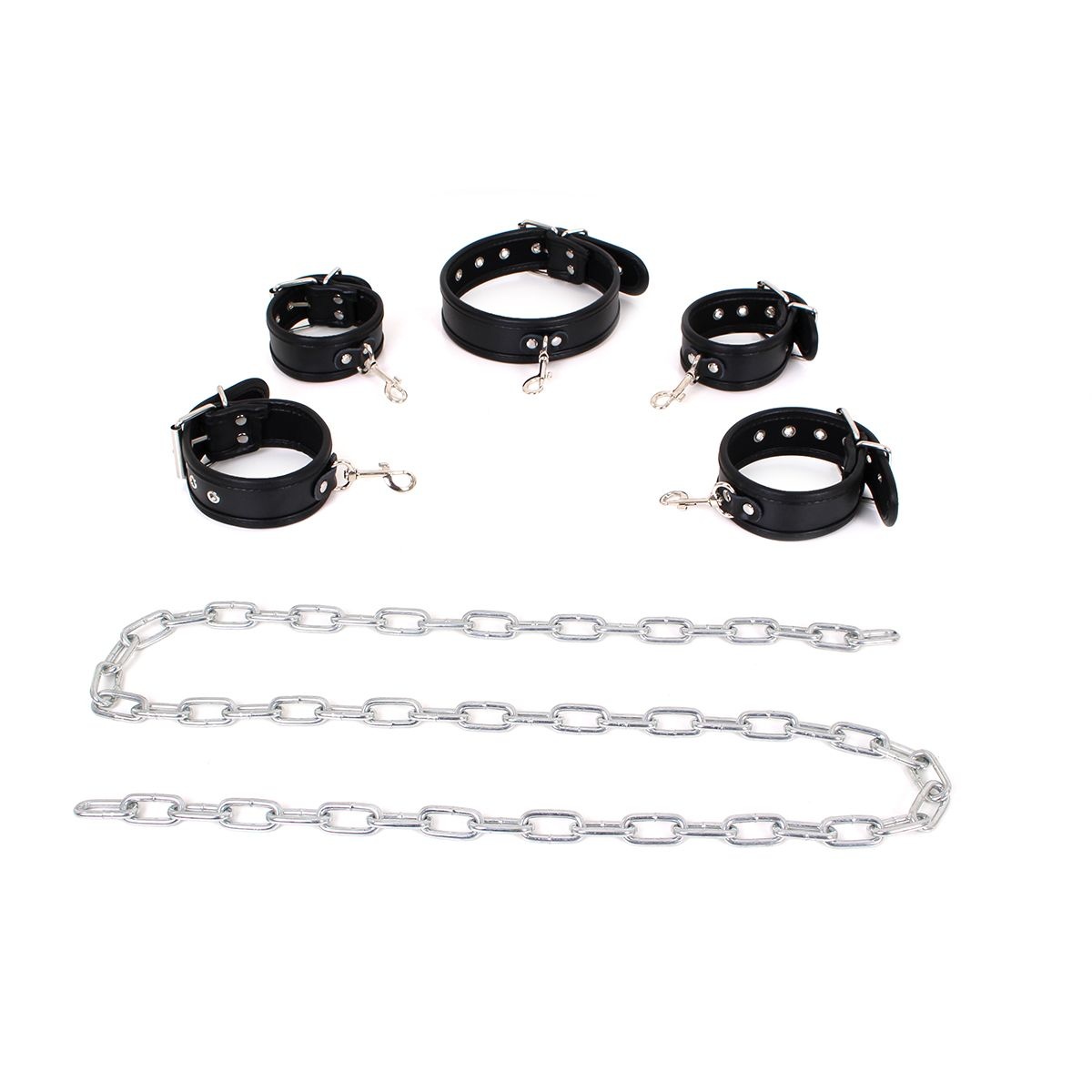 Slave Chain Bondage Set | Handcuffs, Ankle Cuffs & Collar
