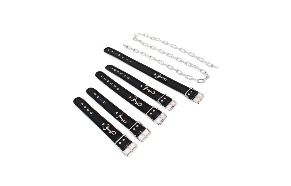 Slave Chain Bondage Set | Handcuffs, Ankle Cuffs & Collar