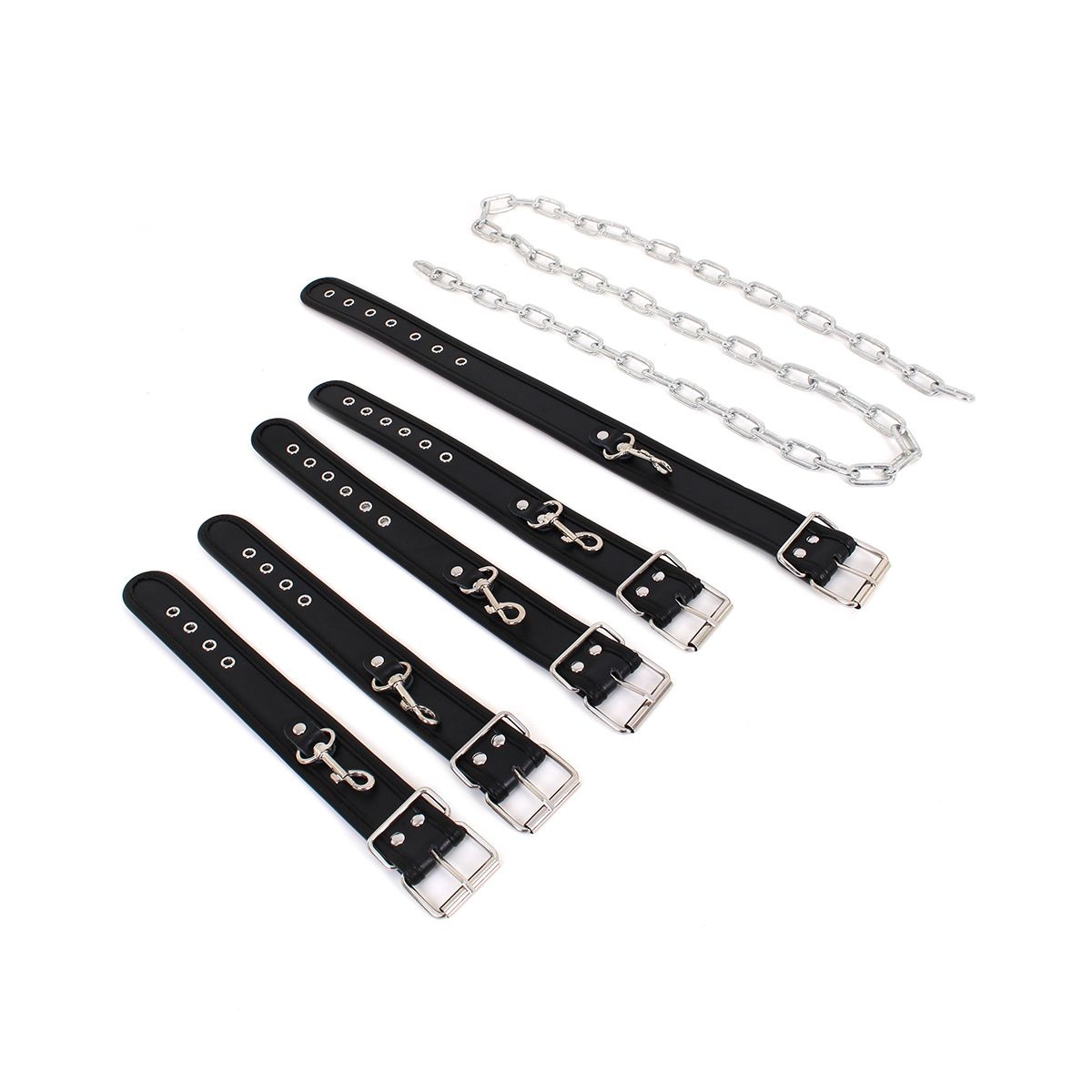 Slave Chain Bondage Set | Handcuffs, Ankle Cuffs & Collar