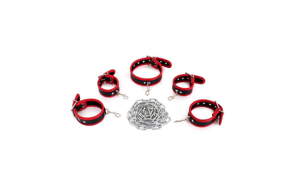 Slave Chain Bondage Set | Handcuffs, Ankle Cuffs & Collar