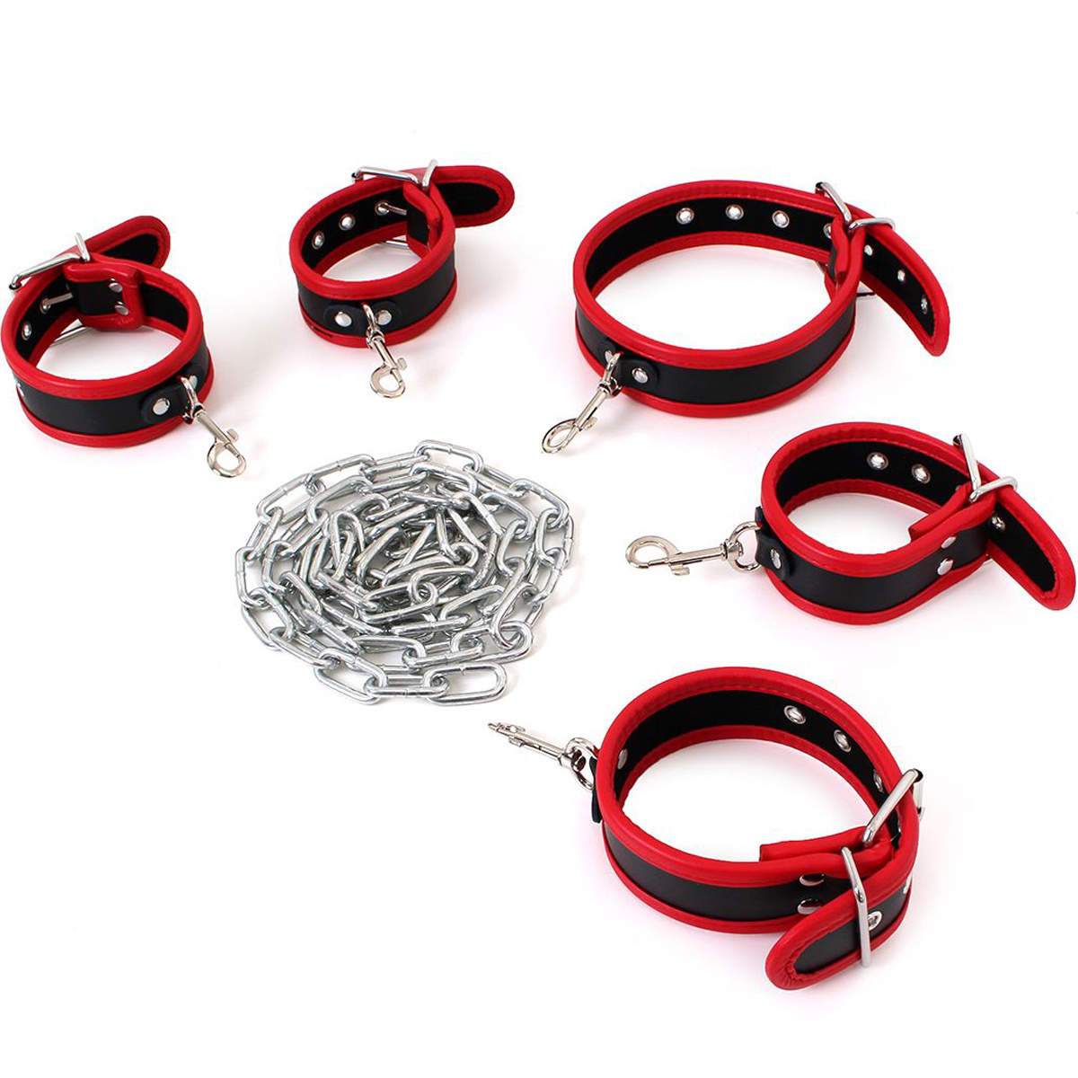 Slave Chain Bondage Set | Handcuffs, Ankle Cuffs & Collar