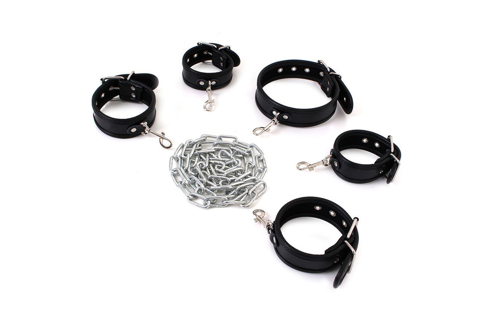 Sklavenkette Bondage-Set | Handfesseln, Fußfesseln & Halsband
