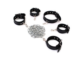 Slave Chain Bondage Set | Handcuffs, Ankle Cuffs & Collar
