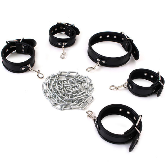 Slavenketting Bondage Set | Handboeien, Enkelboeien & Halsband
