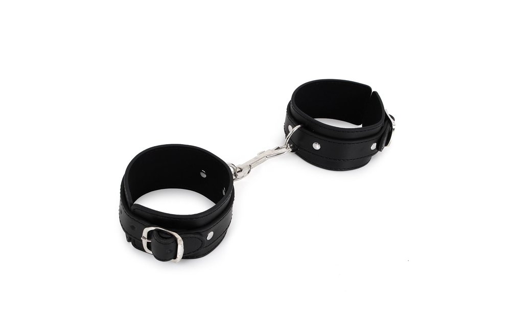 Ankle cuffs with double hook – PU leather for him & her