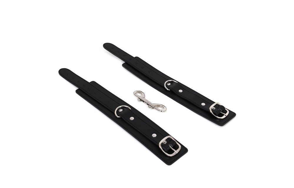 Ankle cuffs with double hook – PU leather for him & her