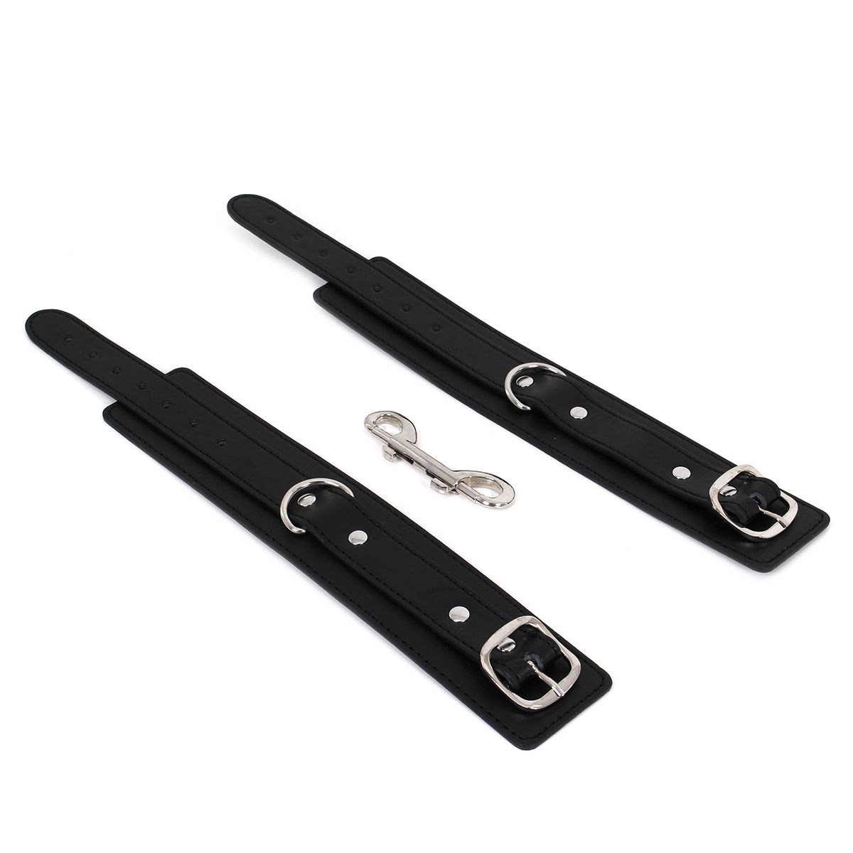 Ankle cuffs with double hook – PU leather for him & her