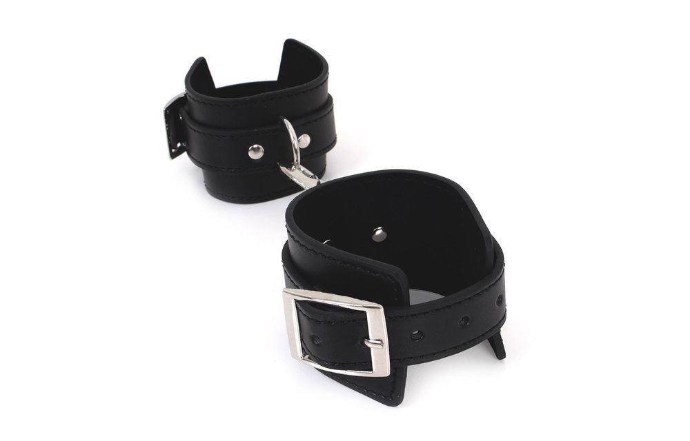 Handcuffs with double hook – PU leather, for him & her