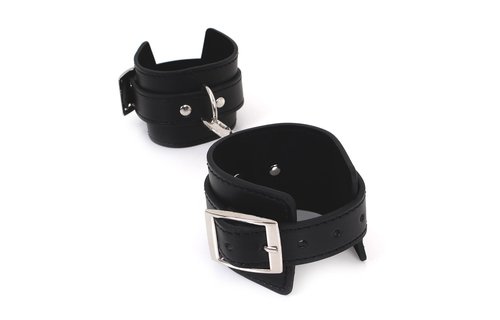 Handcuffs with double hook – PU leather, for him & her