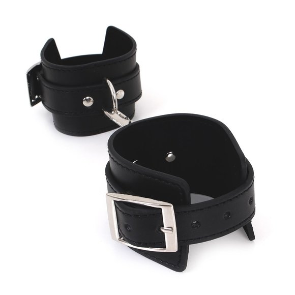 Handcuffs with double hook – PU leather, for him & her