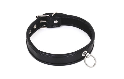 Elegantes PU-Lederhalsband mit O-Ring und verstellbarer Schnalle