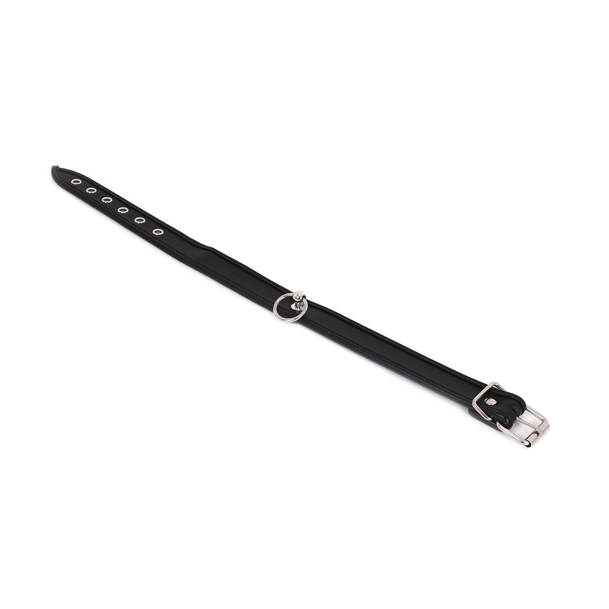 Elegantes PU-Lederhalsband mit O-Ring und verstellbarer Schnalle