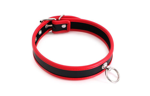 Elegante PU-Leer Halsband met O-Ring en Verstelbare Gesp