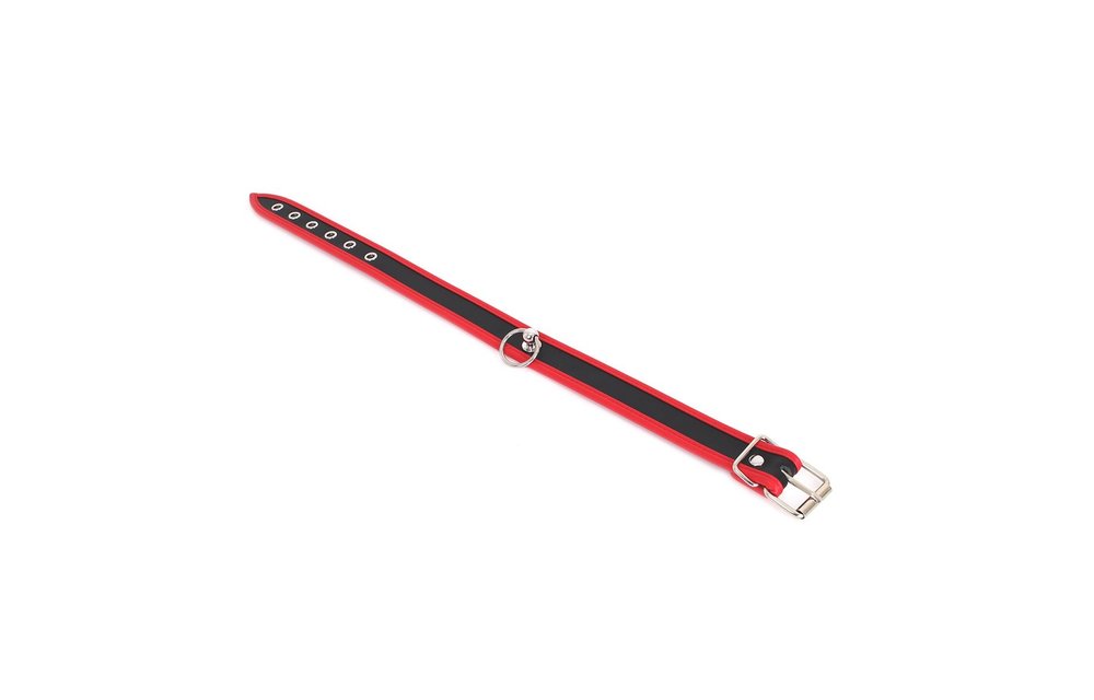 Elegantes PU-Lederhalsband mit O-Ring und verstellbarer Schnalle