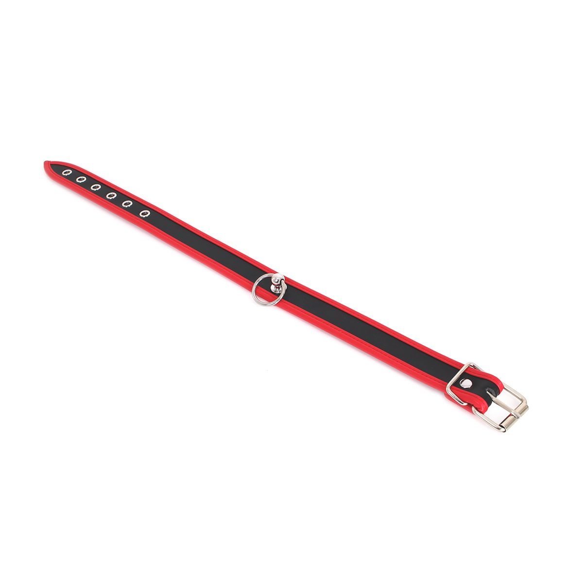 Elegante PU-Leer Halsband met O-Ring en Verstelbare Gesp