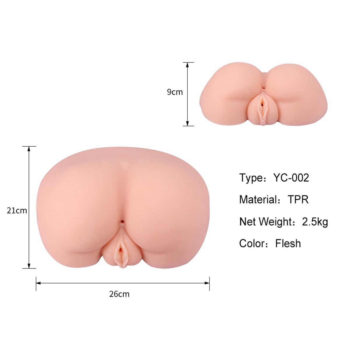 Realistischer Large Ass & Pussy Masturbator – Vagina & Anus