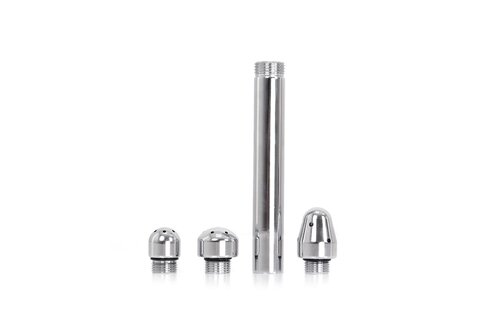 Anal Shower Set 3 Heads | Silver Aluminium, Hygienic
