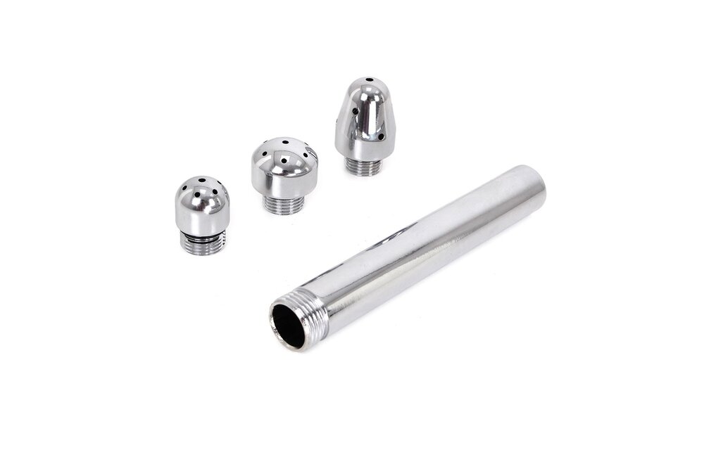 Anal Shower Set 3 Heads | Silver Aluminium, Hygienic