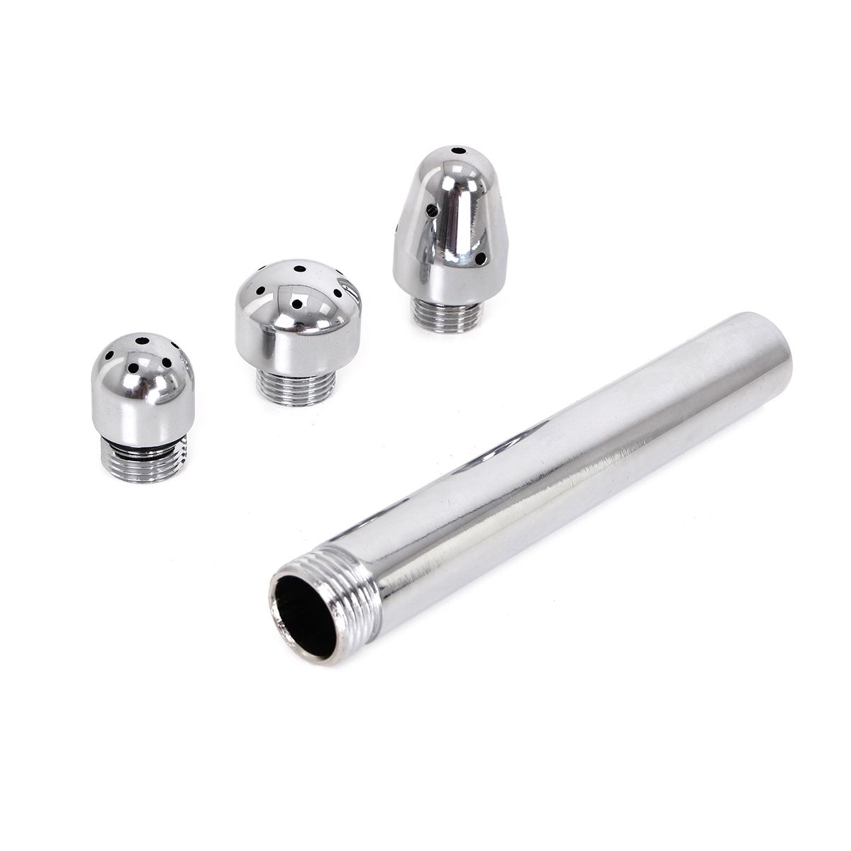 Anaal Douche Set 3 Koppen | Zilver Aluminium, Hygiënisch